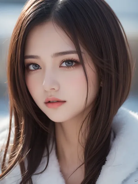 Whole body 1.7, Highest quality, shape, Very detailed, finely, High resolution, 8k wallpaper, Perfect dynamic shape, Beautiful and beautiful eyes, Winter women&#39;s fashion,Straight hair,Small breasts、Natural Color Lip, Bold sexy pose,smile、20-year-old gi...