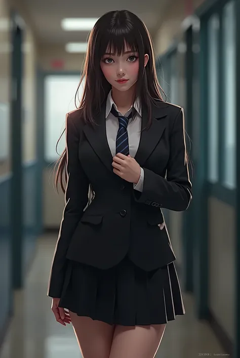 Hot woman and wearing a school uniform 