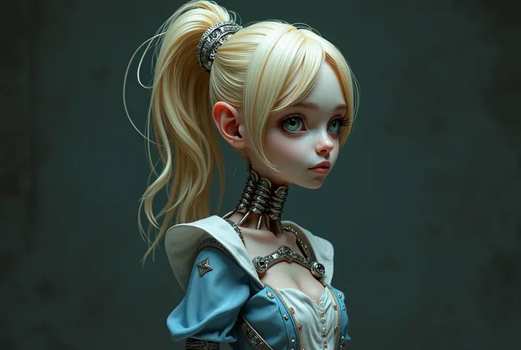 Three-dimensional view of a childlike woman、Character design sheet、front、side、back、Skinhead、naked、 Skinny, Small and young ,Realistic facial features、Like the picture、Three-dimensional view of a woman so thin that her ribs are visible、Character design shee...