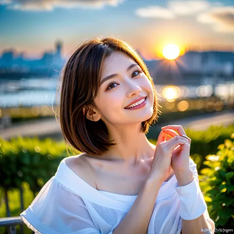 (Realistic, 超Realistic:1.4), 16K HDR, High resolution,(Wine Glasses),(Wine bottle),(Champagne glasses),Age 33,2,Happy smile、short hair,The best smile、Japanese actress,so beautiful(It looks like the real thing),dress、red wine、White Wine、Sparkling wine、Slim ...