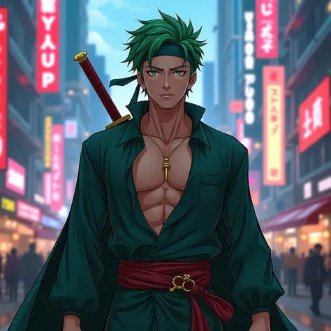 A real handsome man who is a world-famous KPOP idol、When he wears a cosplay of Zoro from the anime One Piece