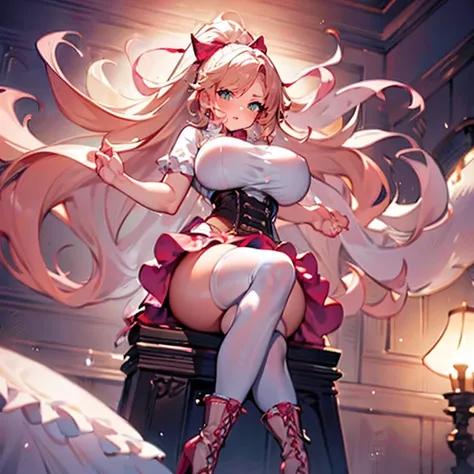 full body Waifu beautiful detailed eyes, beautiful detailed lips, extremely detailed eyes and face, longeyelashes, 1girl, sensual, young woman, sexy medium / large breasts, beautiful feminine face, nice sexy thighs, slim, sexy, erotic, beautiful clothes, p...