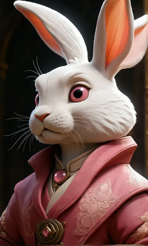 This character is a rabbit with pink fur., with healing powers 