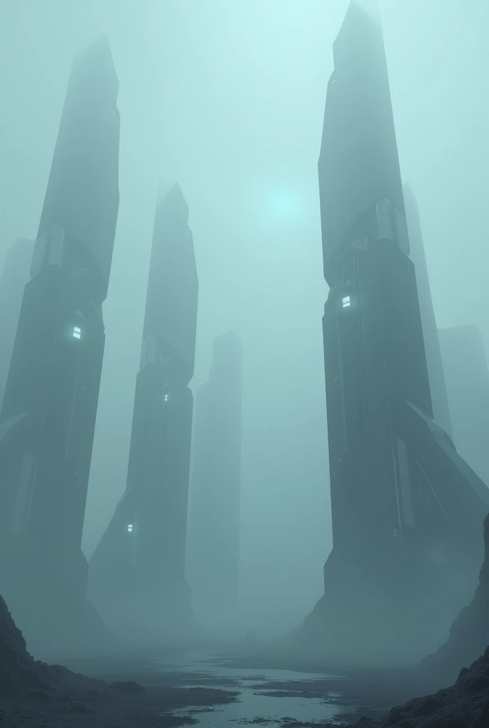 Foggy, mysterious, futuristic music civer art no people
