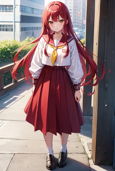 High school girl、Yankee、Long Hair、Red Hair、Red Hair、Yellow Eyes、Sailor suit、Long Skirt、White Skirt、Delinquent girl、Schoolyard、City alley、Wooden stick、Wooden sword、Wooden sword、Wooden bat、Wooden swordを振り回す、Defeat the bad guys、Wooden braid、他のYankeeをボコボコにする