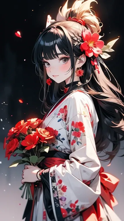 Anime-style girl with long hair and flowers, Cute anime waifu in a nice dress, Beautiful Anime Girls, Cute and detailed digital art, Beautiful anime portraits, pixiv artstationのguweiz, Gweiz-style artwork, Guweiz on ArtStation Pixiv, Detailed digital anime...