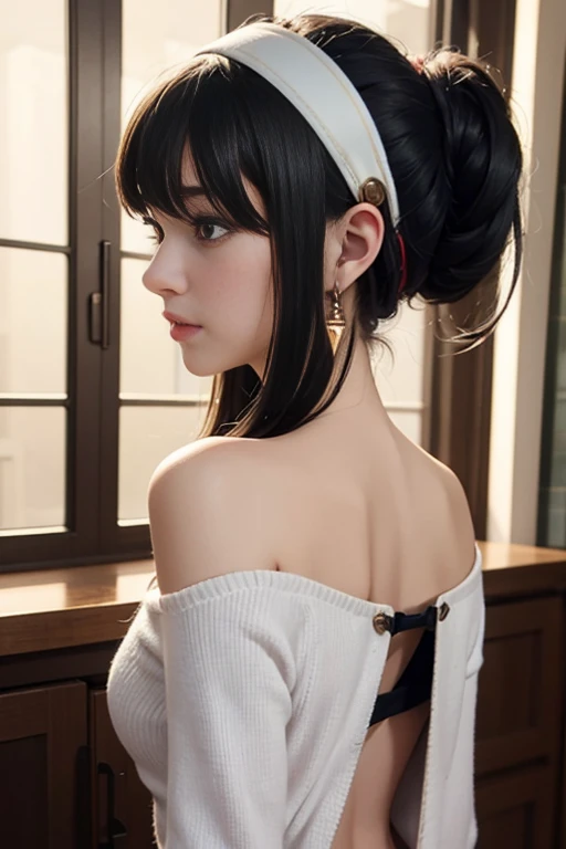 Yor has black hair, very pale, dark red eyes and is of thin physical build. She usually wears her long hair tied back with two long front strands., while the back part is usually held. He appears to be of average height., possibly between 160+ centimeters ...