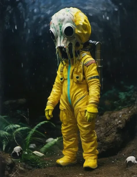 8K, ARTISTIC photogrAphy, best quAlity, mAsterpiece: 1.2), A (potrAit:1.2) Don Bluth Style ASTRONAUT Cthulhu yellow Toon Doll, full body RAW candid cinema, cyan hair, 16mm, color graded portra 400 film, remarkable color, ultra realistic, sad admosphere, da...