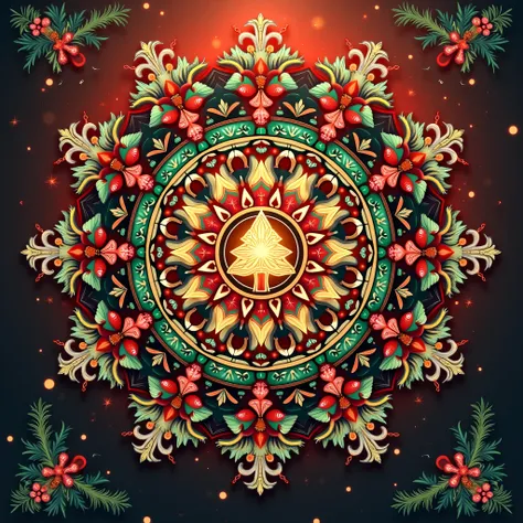 christmas mandala, T-shirt design
