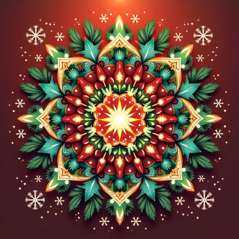 christmas mandala, T-shirt design
