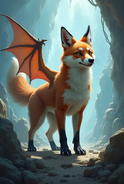 Furry hybrid dog fox dragon