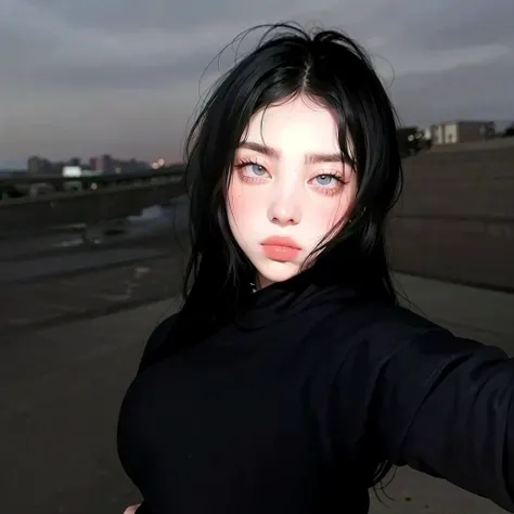 High Resolution, billie eilish, without deforming hands, big juicy doll lips