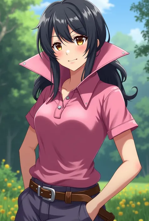 Fire Emblem Lucina wearing a Pink Polo with a Massive Popped Collar Polo