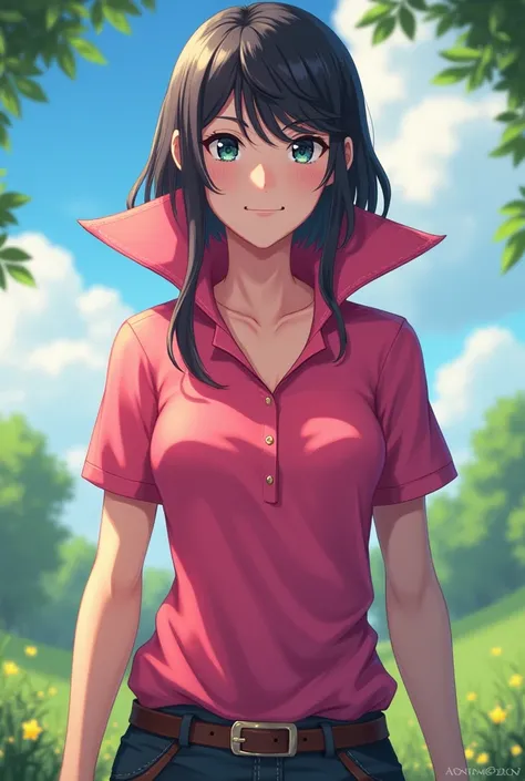 Fire Emblem Lucina wearing a Pink Polo with a Massive Popped Collar Polo