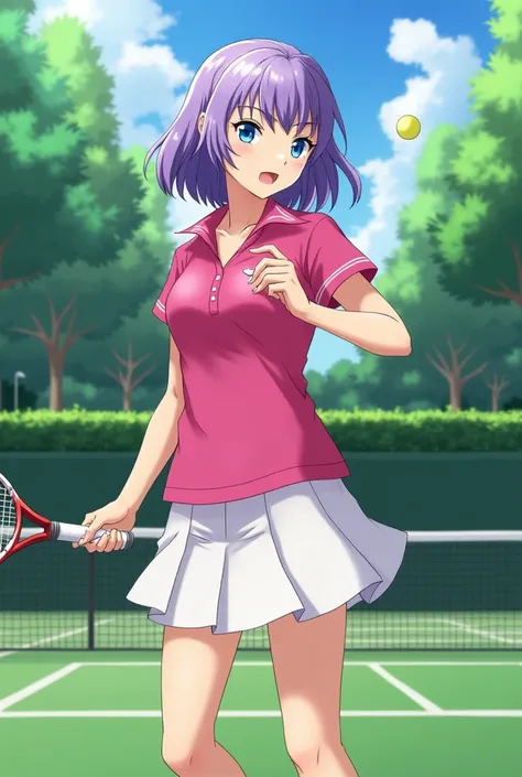 Fire Emblem, Princess, Lucina wearing a Pink Polo with a Massive Popped Collar while playing Tennis