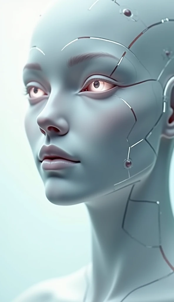 Futuristic illustration of a perfect face with vector lines
