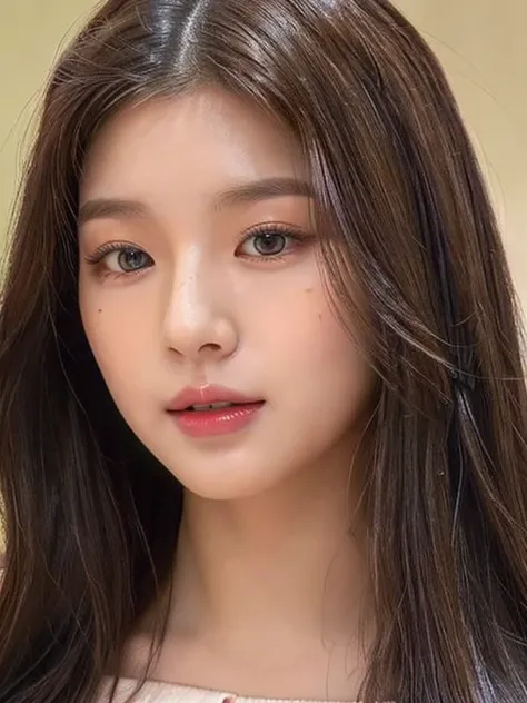 a close up of a woman with long black hair wearing a pink top, jaeyeon nam, jinyoung shin, portrait of female korean idol, ulzzang, gorgeous young korean woman, beautiful south korean woman, heonhwa choe, korean girl, beautiful young korean woman, lee ji-e...