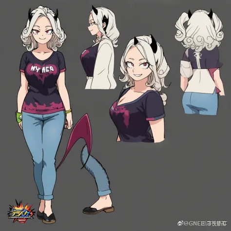 1girl, woman, busty, my hero academia, boku no hero, silver hair, red eyes, short hair, curly hair, soft hair, cute, beautiful, ...