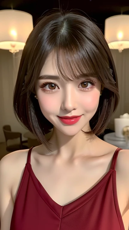 Please redeem. Tabletop, 8k, Best image quality, Award-winning works, One Girl, , Perfect V-neck long knit red sweater, Waist up the upper body, (Positive), Red eyeshadow, Perfect Makeup, Long eyelashes, Ultra HD Shining Eyes, Ultra HD Hair, Ultra High Res...