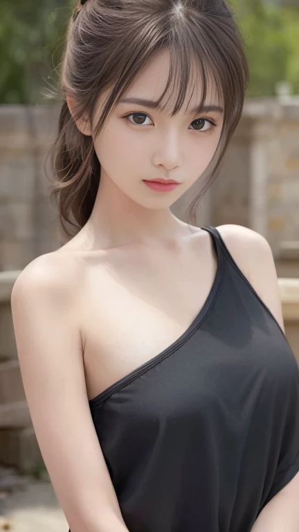 Best Quality,masterpiece,Ultra-high resolution,(Realistic:1.4),One girl,shoulder,Charming,Looking at the camera,