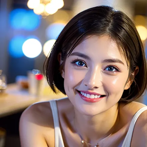 (Realistic, 超Realistic:1.4), 16K HDR, High resolution,(Wine Glasses),(Wine bottle),(Champagne glasses),Age 33,Age 35,Happy smile、short hair,The best smile、Japanese actress,so beautiful(It looks like the real thing),dress、red wine、White Wine、Sparkling wine、...