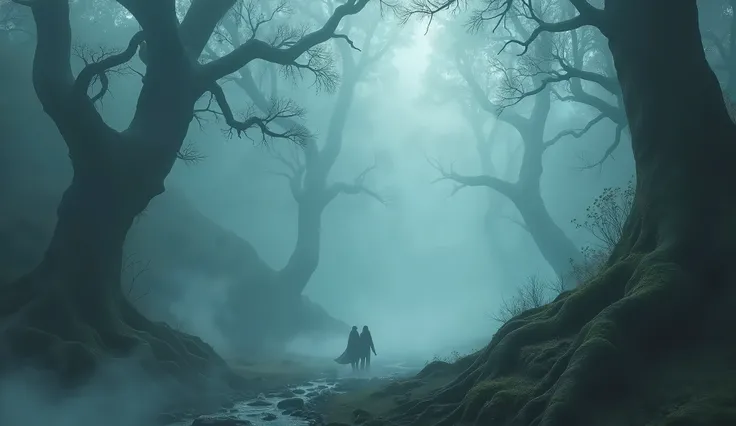 hard fog, fantasy elements, nature elements