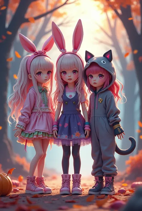 halloween costumes girls　anime　triplets