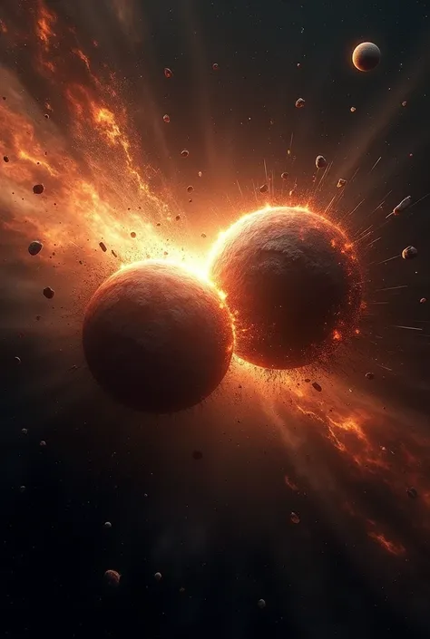 Planets collide in a silent explosion