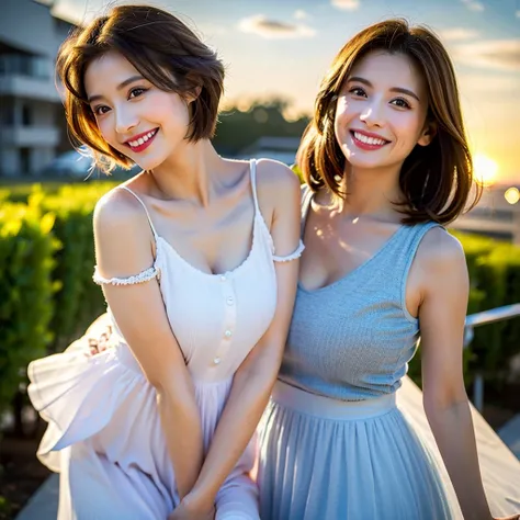 (Realistic, 超Realistic:1.4), 16K HDR, High resolution,(Wine Glasses),(Wine bottle),(Champagne glasses),Age 33,2,Happy smile、short hair,The best smile、Japanese actress,so beautiful(It looks like the real thing),dress、red wine、White Wine、Sparkling wine、Slim ...