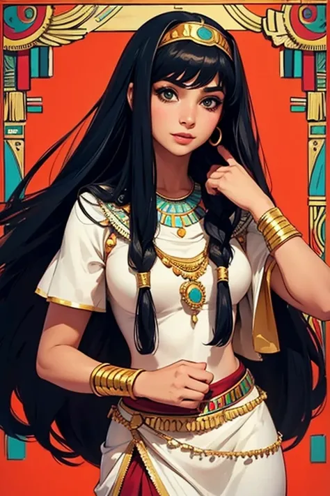 Heroines designed with stereotypical characteristics of Egyptian traditional culture and history、Pretty and cute woman、((Best Quality))