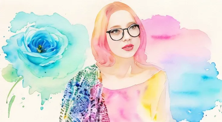 a painting of a woman with colorful paint on her face, watercolor detailed art, rossdraws pastel vibrant, watercolor colored painting, painted in bright water colors, watercolor artstyle, colorful watercolor painting, dripping with color, intense watercolo...