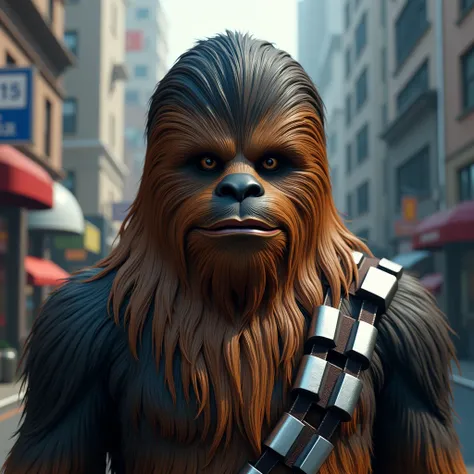 masterpiece, photorealistic, video game, horror, Ultra HD, 16 thousand., complex details, maximum detail, Alone, focus, Chewbacca, or Chewie for short is a character from the Star Wars series; wookiee alien. Doesn&#39;t wear clothes. Doesn&#39;t speak like...