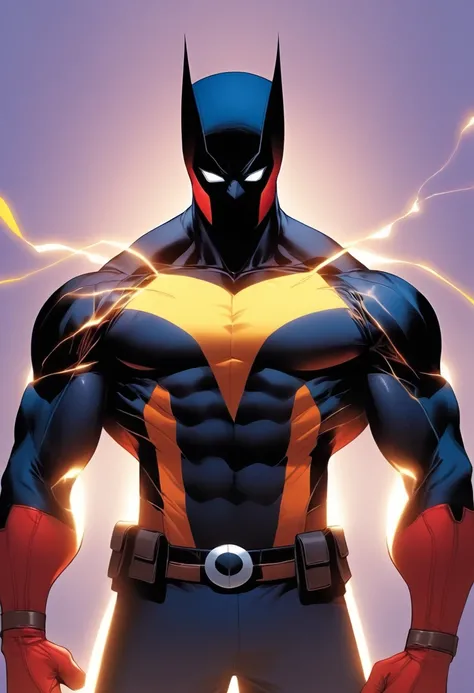 Full body, Fighting, Fierce, Fallen, Back, Injured, Wounds, Masterpiece, High detail, Enemies Wolverine (Yellow costume) and Deadpool (Red costume) 2 Superheroes in mechanical armor (Modern, Futuristic costumes). Nice design costumes, but still maintain th...