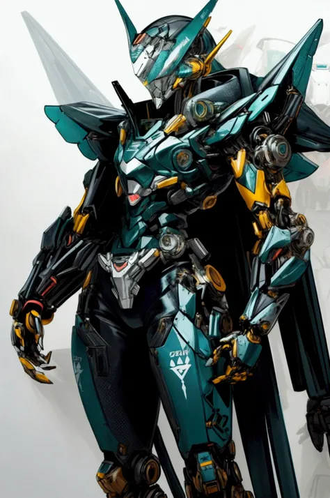 bio mechanical, kamen rider, shark themed armour, robotic body, modular, cyborg, Mecha, knight, robotic body, cybernetic woman 