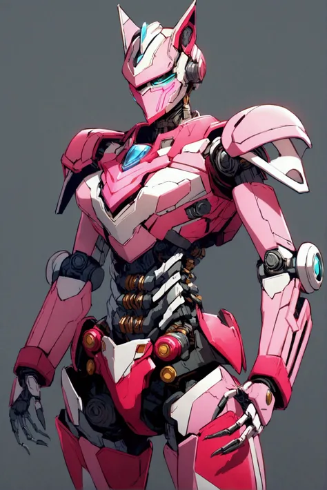 bio mechanical, kamen rider, pink panther themed armour, robotic body, modular, cyborg, knight, robotic body, cybernetic woman, weathered 