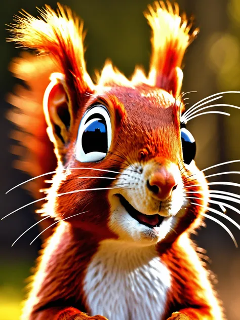 Cartoon 
Depth Of Field, Best Quality, Anatomically Correct, Cute  red squirrel face in high definition masterpiece