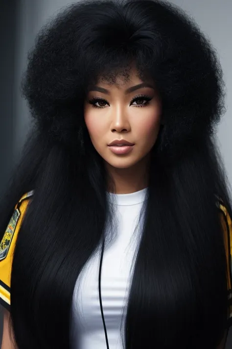 most very jet black hair,very long hair,most very wolf hair,most very lion hair,very flashy semi afro hair,most very frizzy hair,coarse hair,most very stiff hair,most very spread hairstyle,thick hair,fluffy hair,most very heavy weight hair,most very volumi...