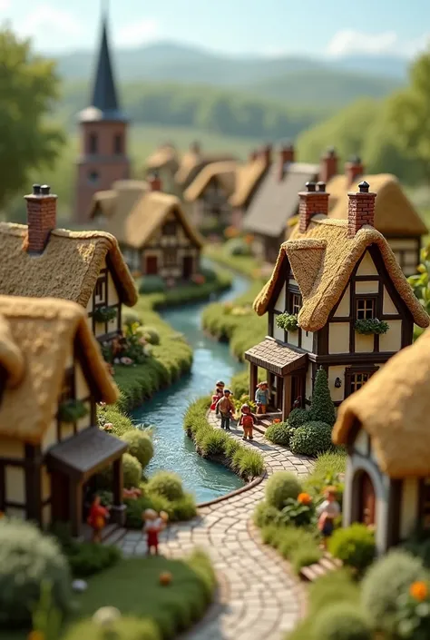 A miniature scene of a village 