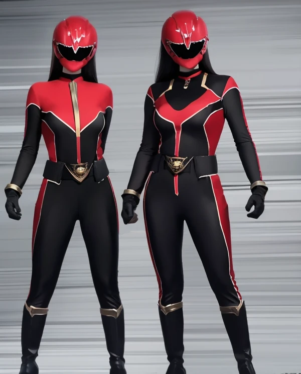 A woman smile, dark ranger suit, as she power rangers dark, full body , helmet mask, long hair, high detailed, realistic, gloves, ultra realistic, ((full face helmet)), black shield sunglasses on eyes, smart black sunglasses 