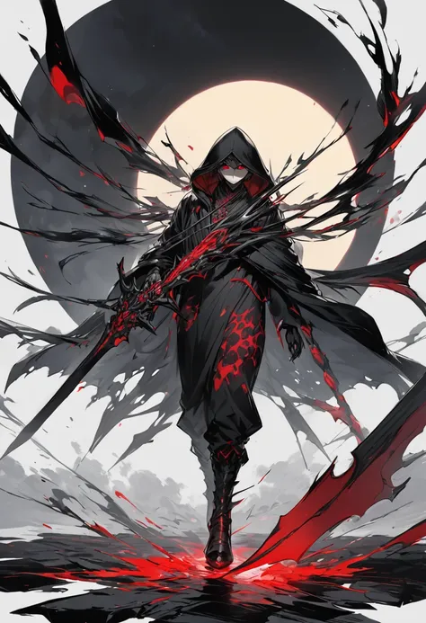 The fictional heros name is Ikari, the Soul Reaper. His black sword, called the Moon Shadow, is the only weapon capable of destroying creatures of the void.

Ikari has a dark appearance, with black hair and red eyes. He wears a black cloak that covers his ...