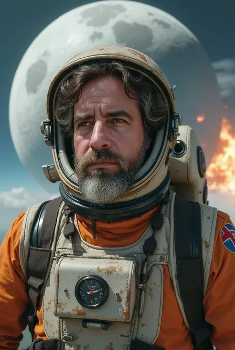 A veteran astronaut with emotional scars and a complicated past, is on a desperate mission to save Earth when the Moon begins to fall out of its orbit. Dressed in a spacesuit worn out by countless missions, His face shows a mixture of resolution and exhaus...