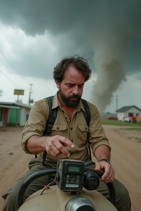 An experienced and passionate meteorologist, is set in a small Midwestern town when a series of devastating tornadoes begin to form. With a face marked by worry and adrenaline, He frantically checks his monitoring equipment as storm clouds swirl overhead.....