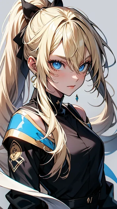 Long Ponytail, Blue Eyes, Blonde