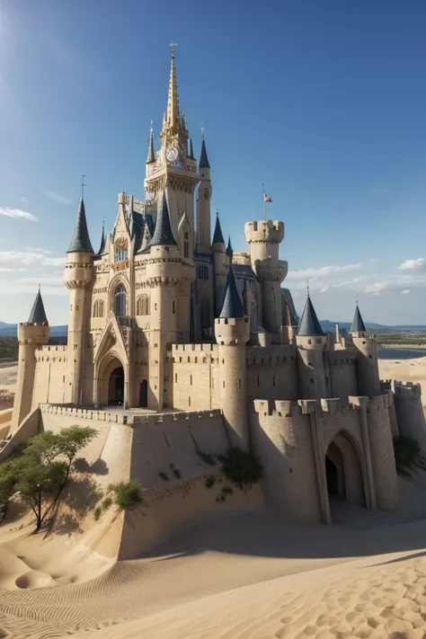 I want images of medieval castles made of sand