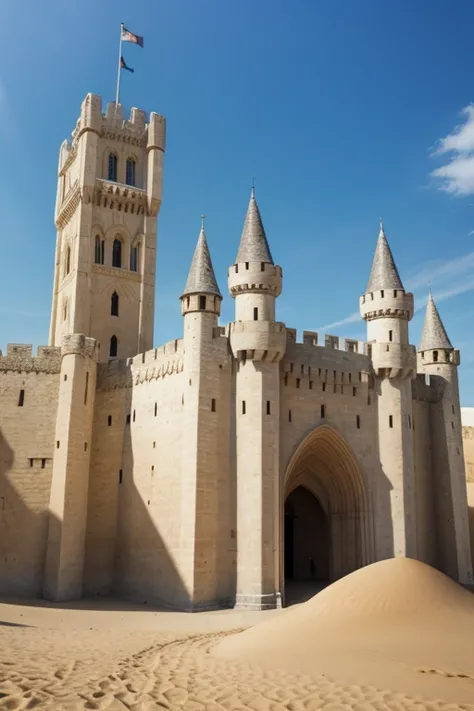 I want images of medieval castles made of sand