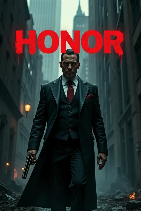 Mafia Boss, Poster for a mafia film, with the title “Honor” written in large letters,