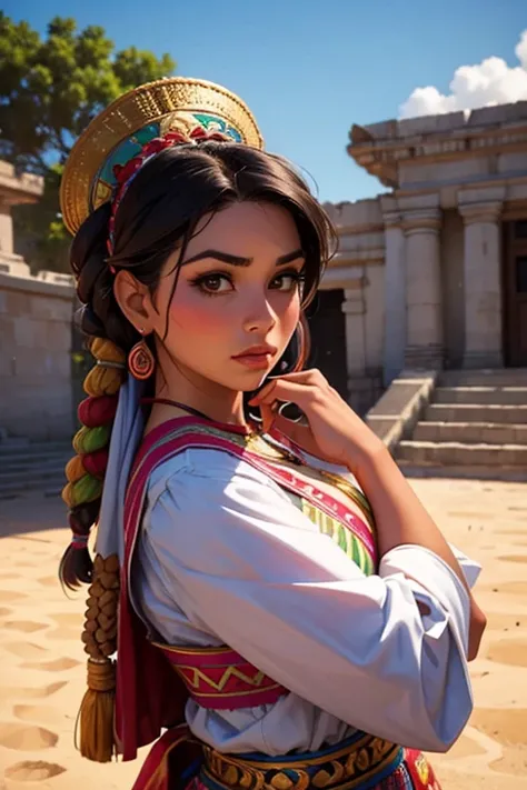 Heroines designed with stereotypical features of Mexican traditional culture and history、Pretty and cute woman、((Best Quality))