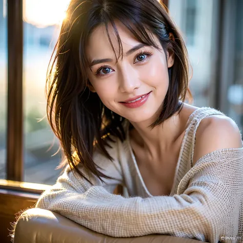 (Realistic, 超Realistic:1.4), 16K HDR, High resolution,(Wine Glasses),(Wine bottle),(Champagne glasses),Age 33,3,Happy smile、short hair,The best smile、Japanese actress,so beautiful(It looks like the real thing),dress、red wine、White Wine、Sparkling wine、Slim ...