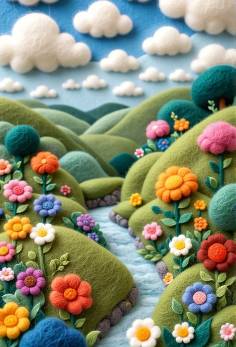 A delicate felt painting：summer
