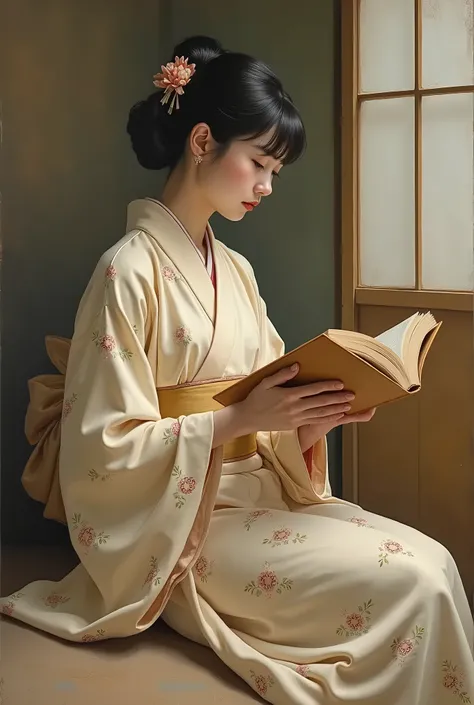  Oil painting by Meiji era painter Kuroda Seiki『Daughter reading』